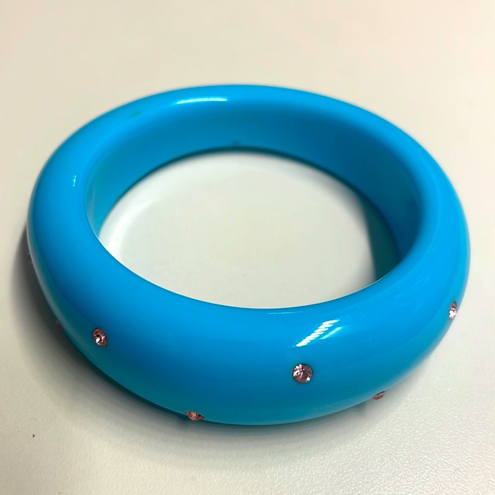 ✨TURQUOISE W/PINK GEMS  BANGLE BRACELET